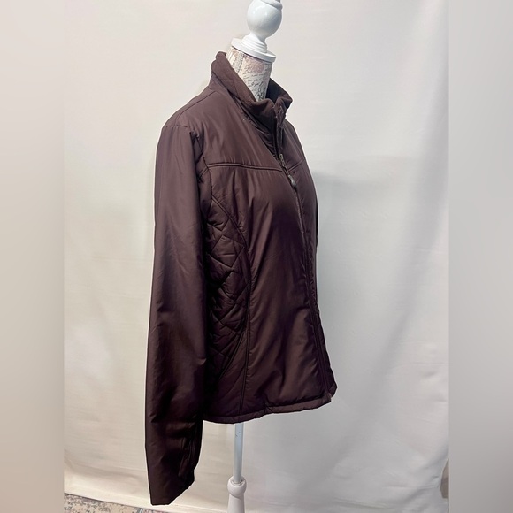 MERRELL Primaloft Full Zip Quilted Puffer Jacket Women's  Brown Zip Pockets XL - Picture 6 of 13
